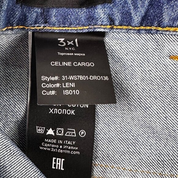 3x1 N.Y.C. Womens Celine Cargo Denim Mini Skirt Size 24 Made In Italy - Picture 3 of 8